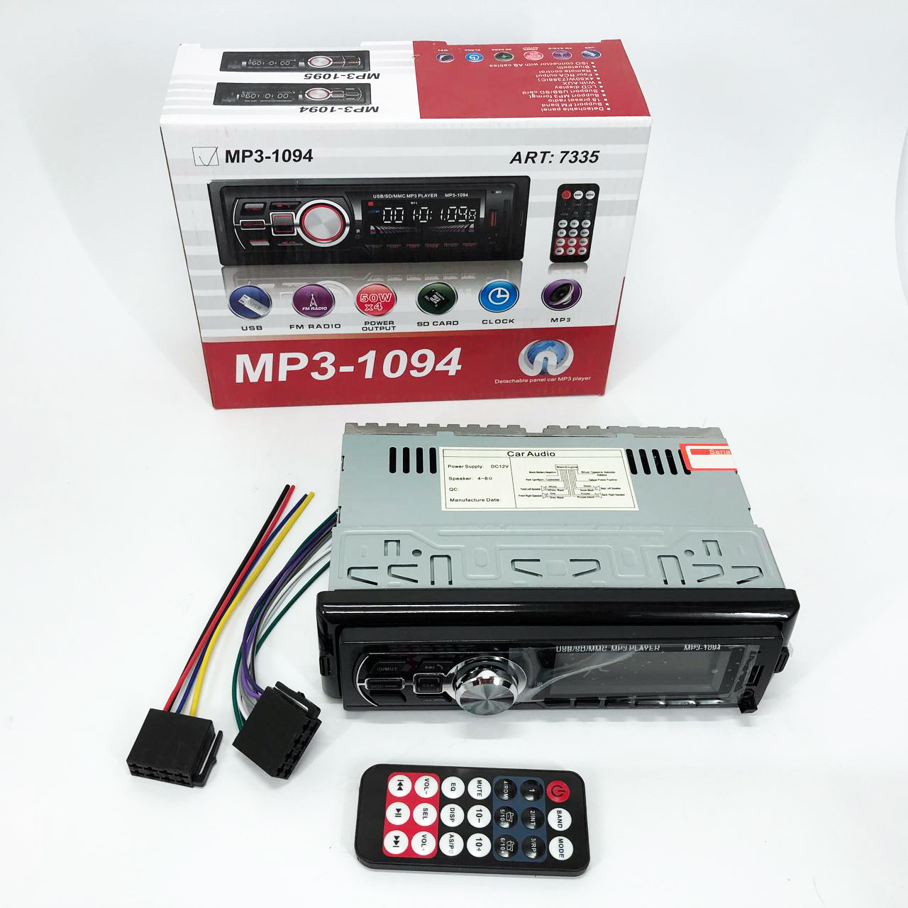 Автомагнітола MP3 1094 зі знімною панеллю Bluetooth та пультом - Зображення 6