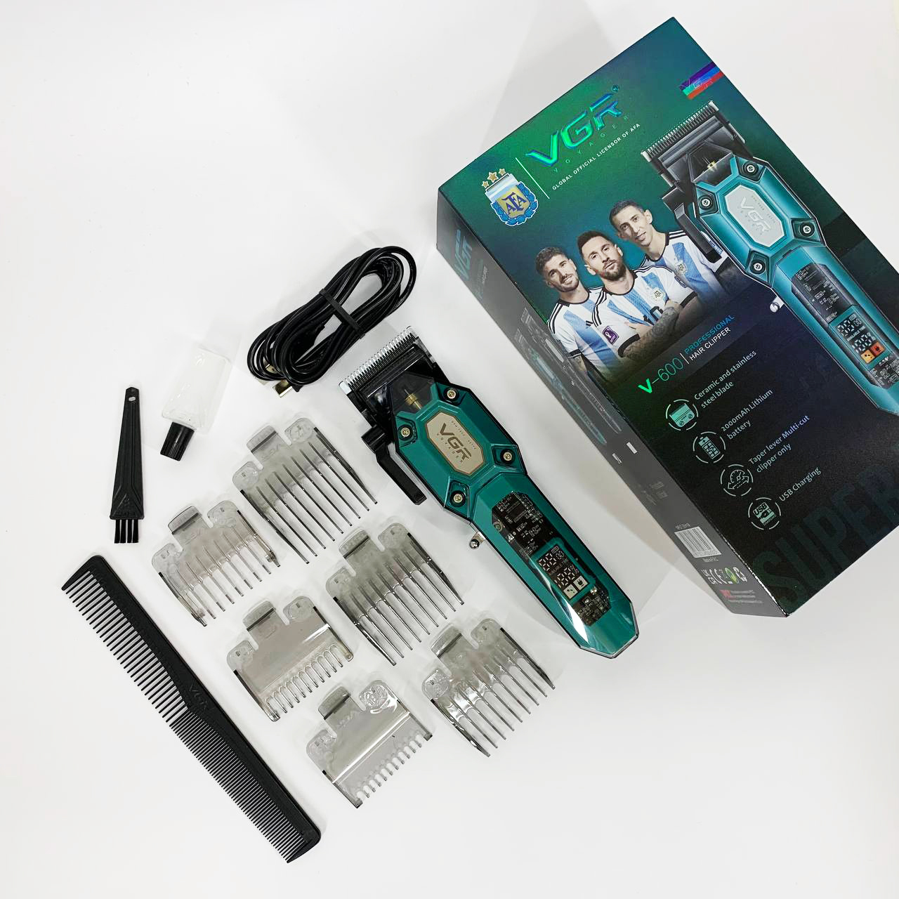 Акумуляторна машинка для стрижки VGR V-600 зеленого кольору - Зображення 2
