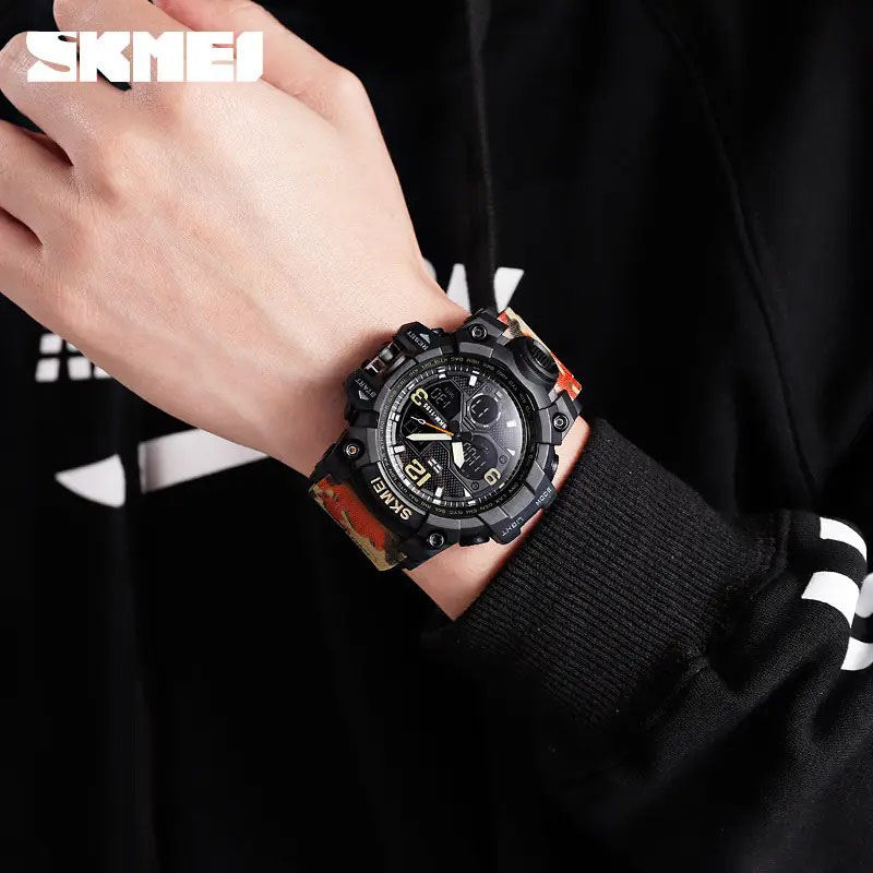 Наручний годинник SKMEI 1155BAG червоний камуфляж для чоловіка - Зображення 4