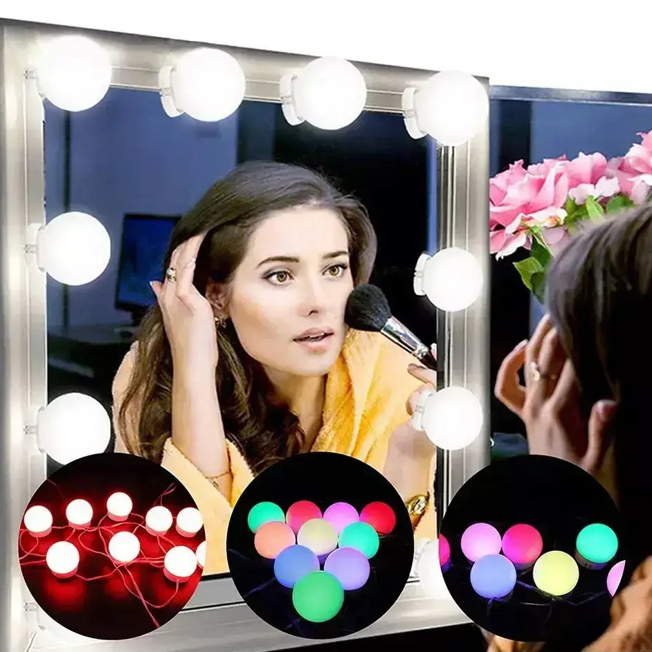 Підсвічування для дзеркала Vanity Mirror Lights з пультом 10 LED ламп RGB зміна яскравості та кольору USB