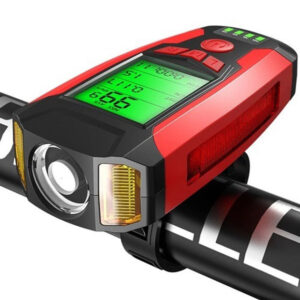 Велофара AS0808-XPG з 2 LED-лампами жовтим та 2 COB-лампами червоним, виносна кнопка