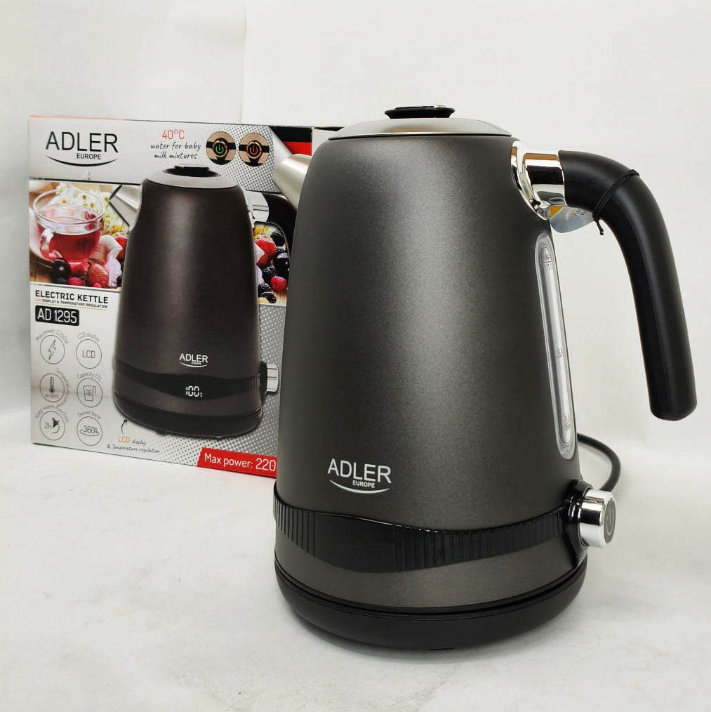 Чайник металевий Adler AD 1295 1,7 л 1850 Вт з терморегулятором 40–100 °C Gray - Зображення 5