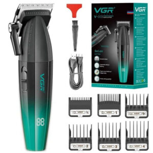 Машинка для стрижки Professional Turbo VGR V-003 з різними насадками, колір зелений