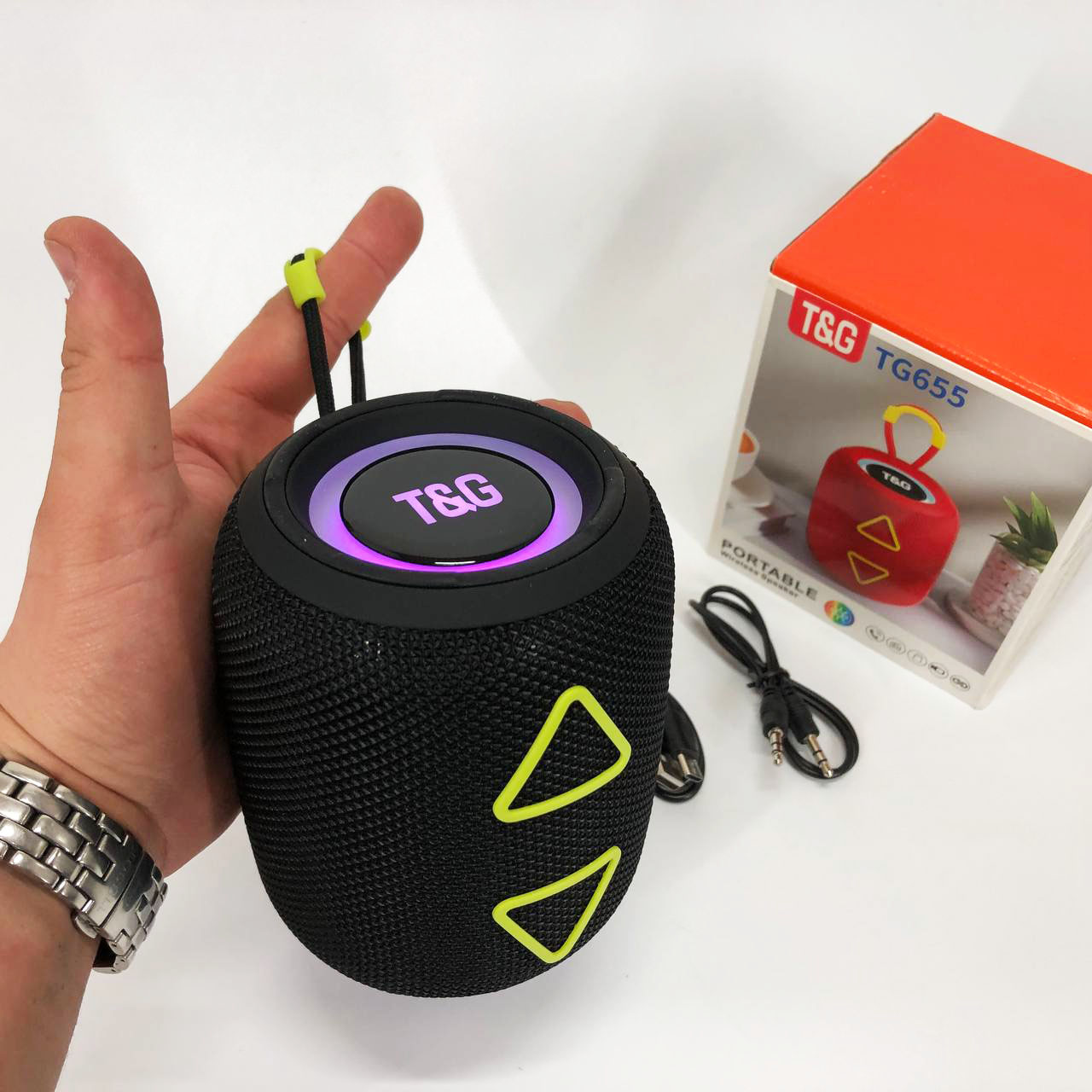 Портативна колонка TG655 5 Вт з RGB-підсвічуванням, Bluetooth для вулиці чорного кольору - Зображення 3