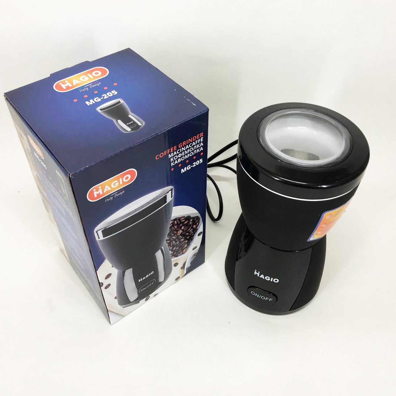 Кофемолка MAGIO MG-205 200 Вт, Кофемолка бытовая электрическая, Портативная кофемолка, Измельчитель кофе - Зображення 10