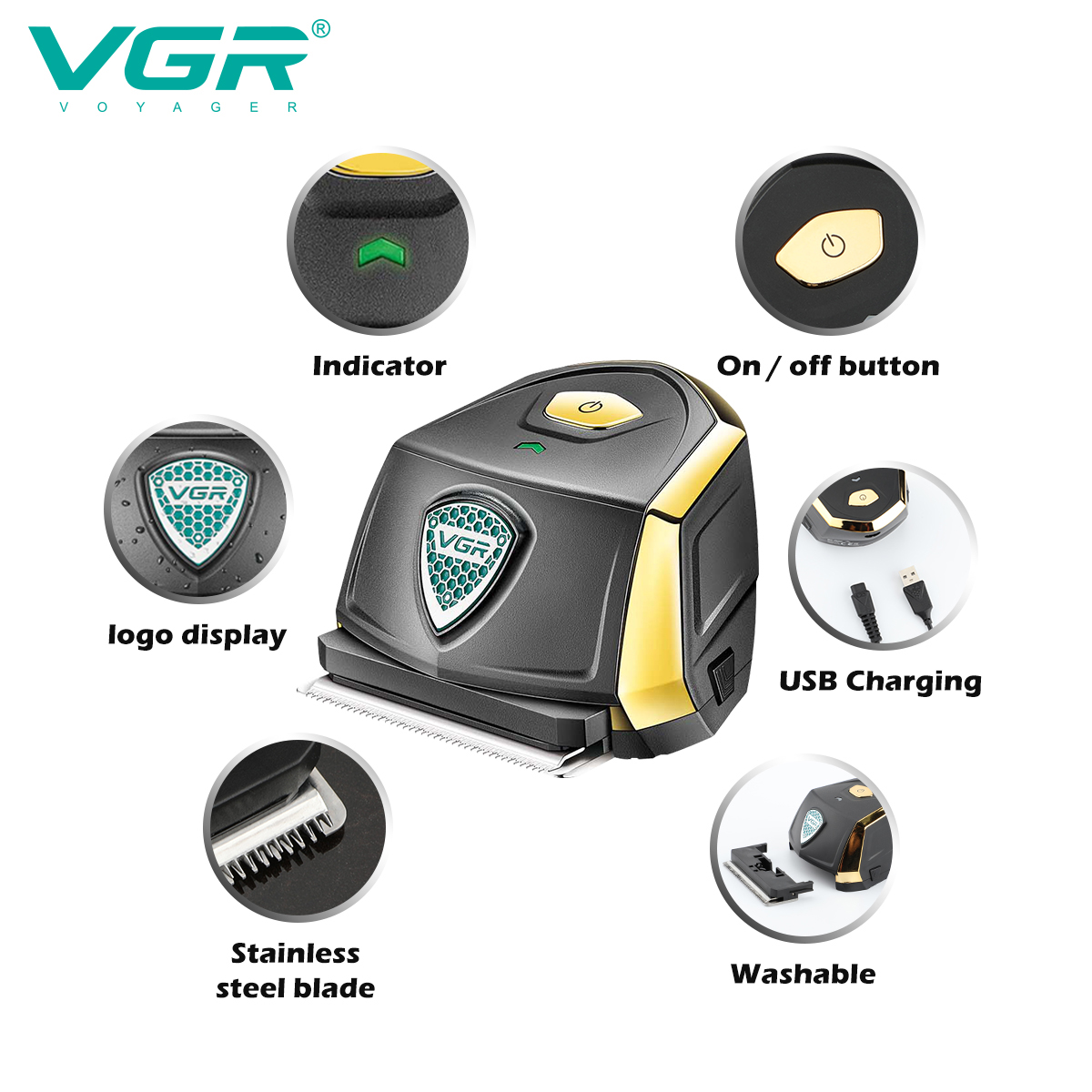 Акумуляторна машинка для стрижки VGR V-910 - Зображення 3