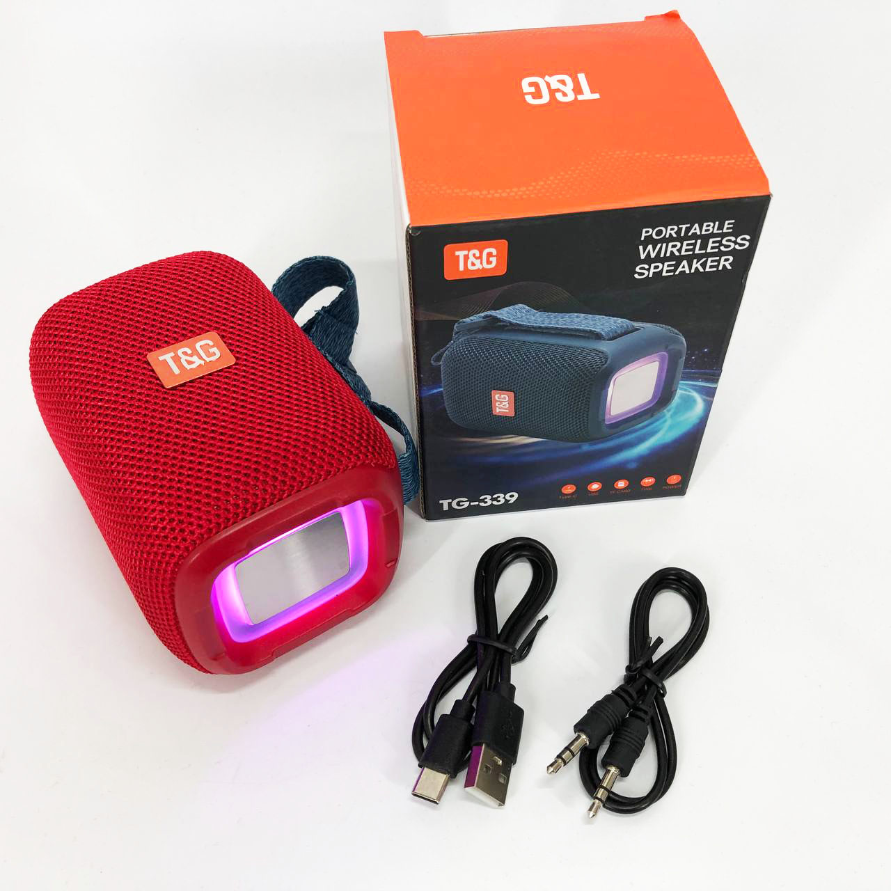 Портативна Bluetooth колонка TG339 5 Вт з червоним RGB-підсвічуванням - Зображення 6