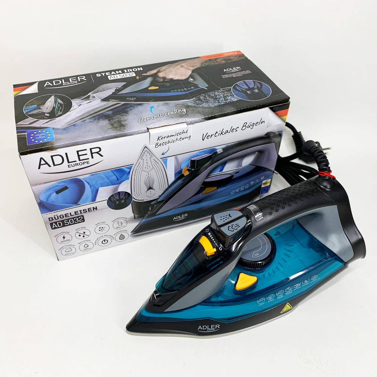 Парова праска Adler AD 5032 з керамічною підошвою 3000 Вт - Зображення 4