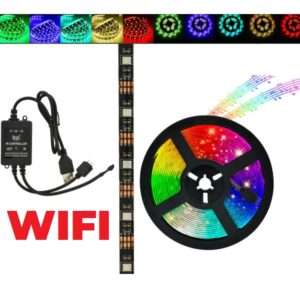 Світлодіодна стрічка SMD 5050 RGB LED 5 м IP65 з Bluetooth-контролем 220 В