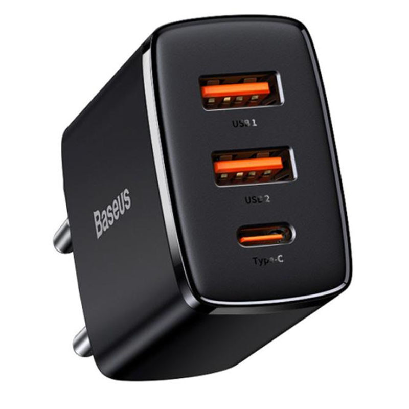 Мережевий зарядний пристрій Baseus Compact Quick Charger PD30W+QC3.0 (1USB-A/1C) (CCXJ-E)