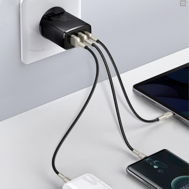 Мережевий зарядний пристрій Baseus Compact Quick Charger PD30W+QC3.0 (1USB-A/1C) (CCXJ-E) - Зображення 4