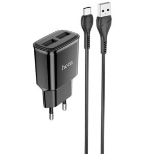 Мережевий зарядний пристрій Hoco C88A Star round 2.4A (2USB-A) + кабель USB to Type-C