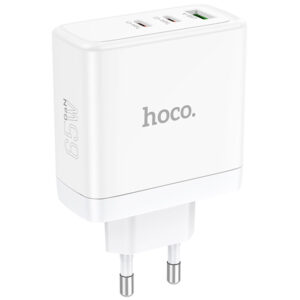 Мережевий зарядний пристрій Hoco N30 Glory PD65W+QC3.0 (1USB-A/2C)