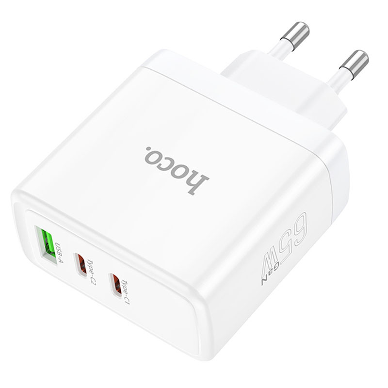 Мережевий зарядний пристрій Hoco N30 Glory PD65W+QC3.0 (1USB-A/2C) - Зображення 3