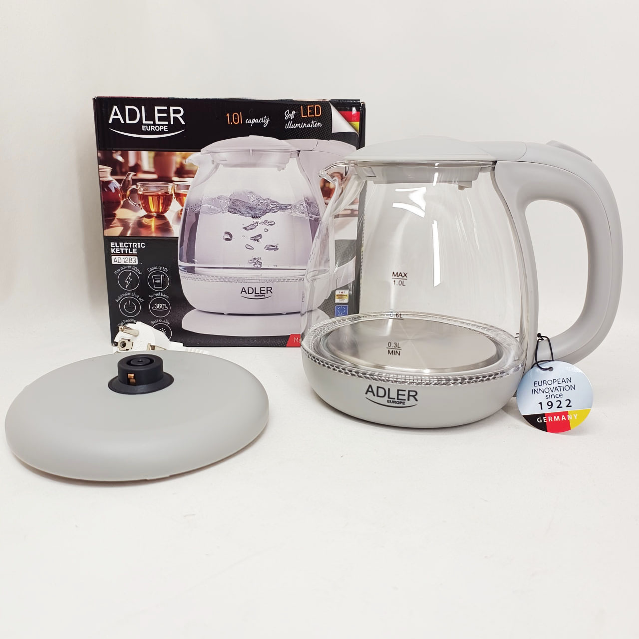 Електрочайник ADLER AD 1283G 1100 Вт 1 л - Зображення 6