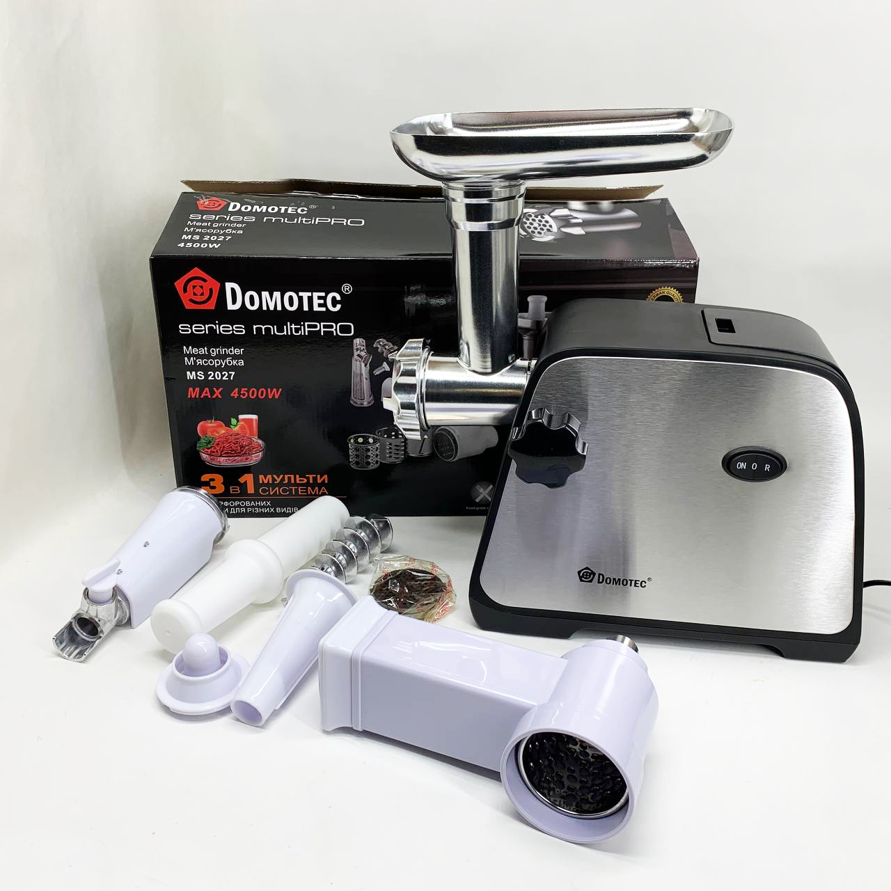 Електрична м'ясорубка Domotec MS-2027 4500 Вт - Зображення 4