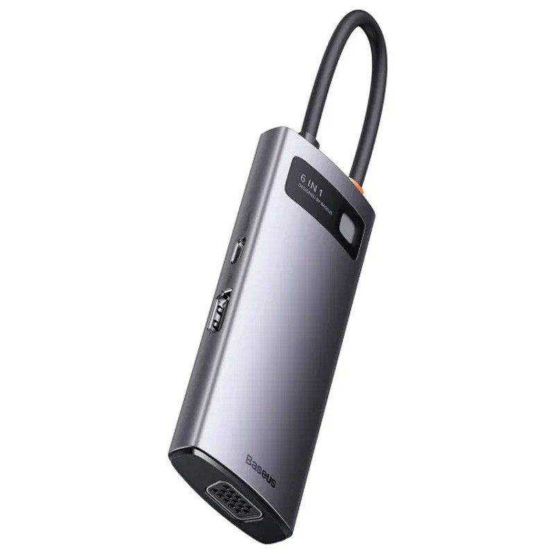Перехідник HUB Baseus Metal Gleam Series 6-in-1 Multifunctional Type-C (WKWG080013) - Зображення 2