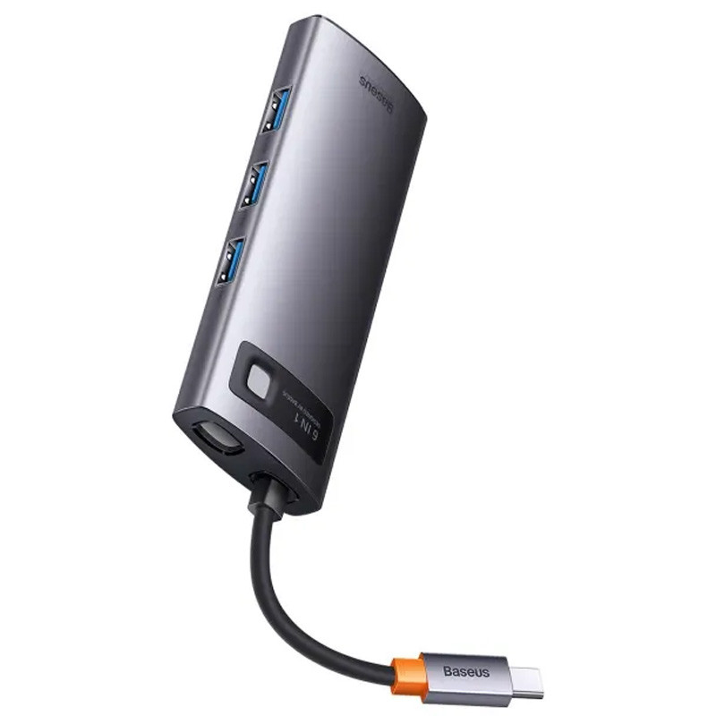 Перехідник HUB Baseus Metal Gleam Series 6-in-1 Multifunctional Type-C (WKWG080013) - Зображення 4