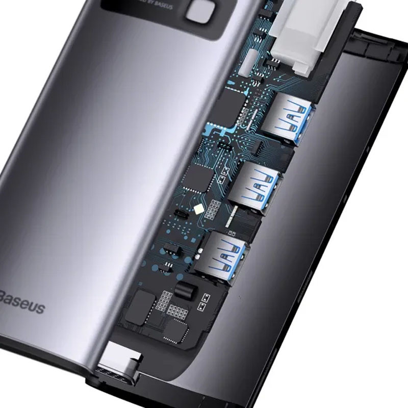 Перехідник HUB Baseus Metal Gleam Series 6-in-1 Multifunctional Type-C (WKWG080013) - Зображення 5