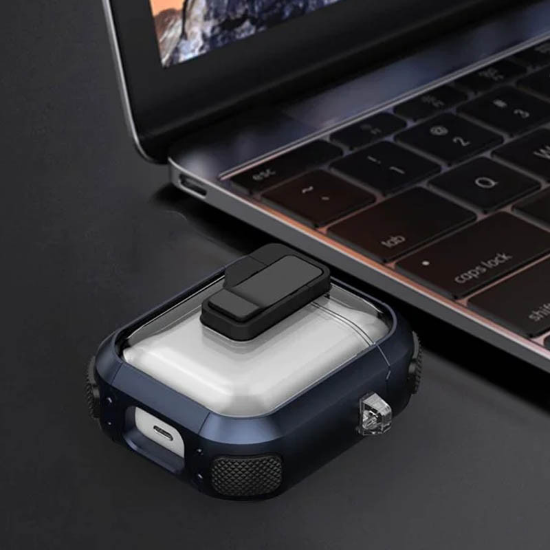 Футляр протиударний Locking Button для навушників Airpods 1/2 - Зображення 6