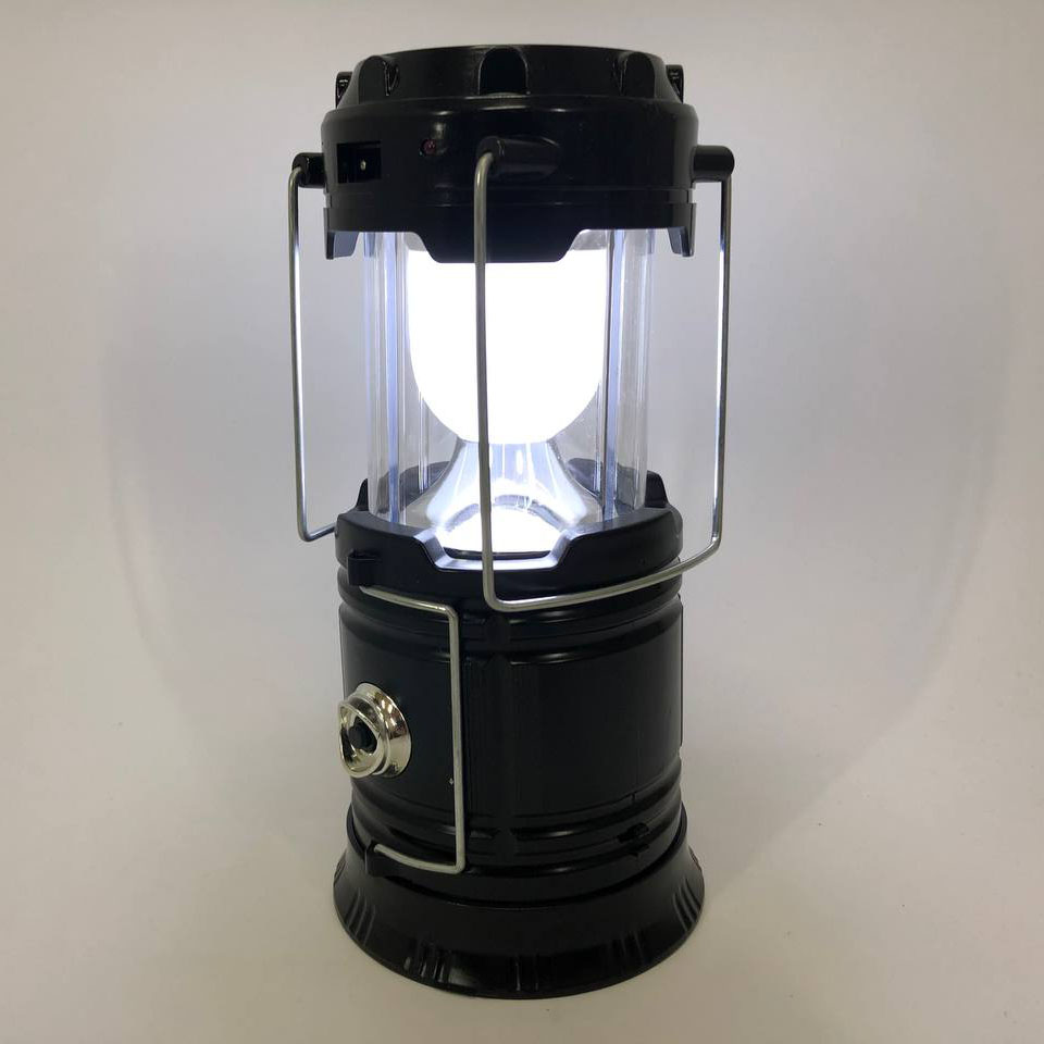 Туристический фонарь-лампа на солнечной батарее с павербанком CAMPING MH-5800T (6+1 LED) Black - Зображення 12