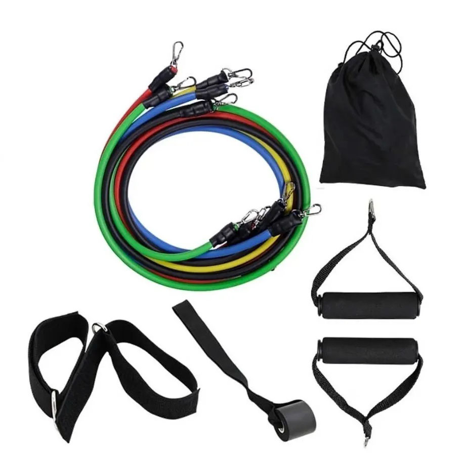 Эспандер резина для зарядок exercise pipe, эспандер резиновый жгут упражнения, Фитнес резинки 5 в 1 - Зображення 12
