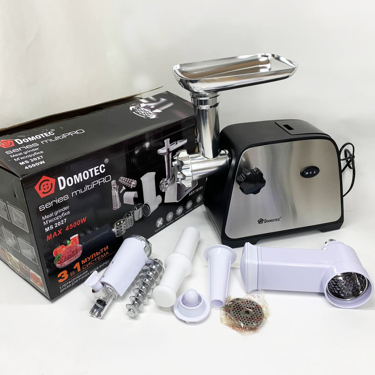 Електрична м'ясорубка Domotec MS-2027 4500 Вт - Зображення 2