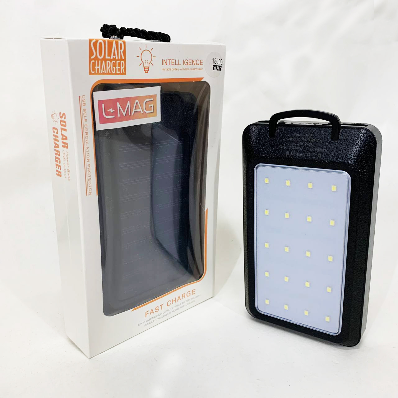 Power Bank Solar 18000 mAh з сонячною панеллю та лампою Black - Зображення 2