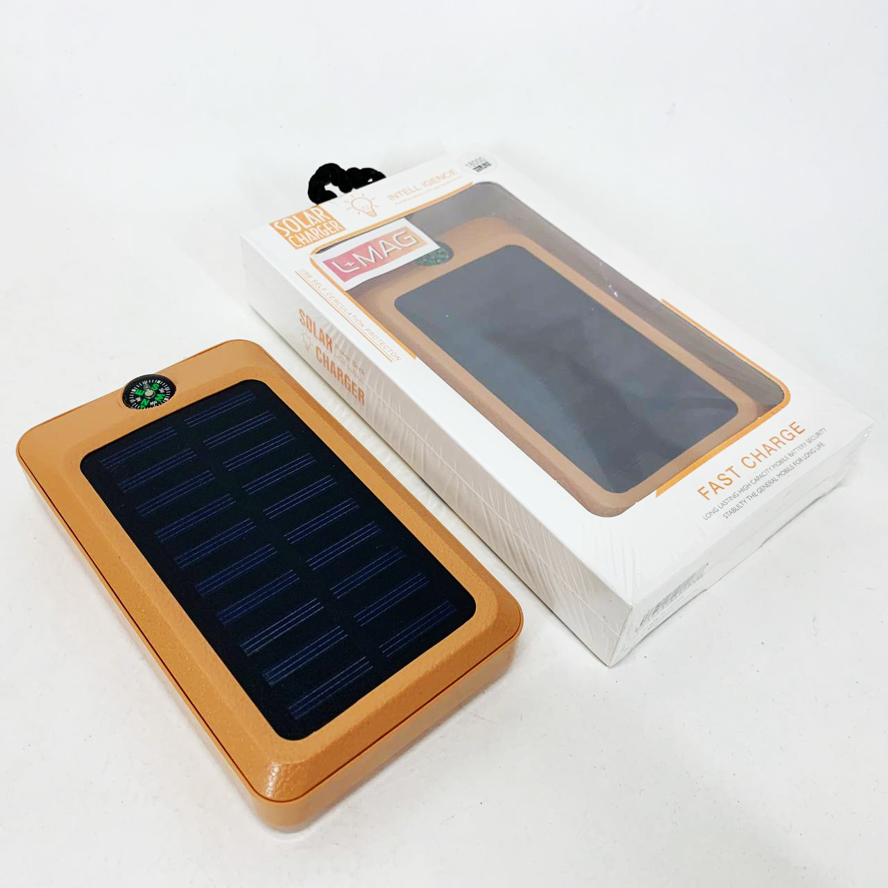 Power Bank Solar 18000 mAh Orange з сонячною панеллю та лампою - Зображення 2