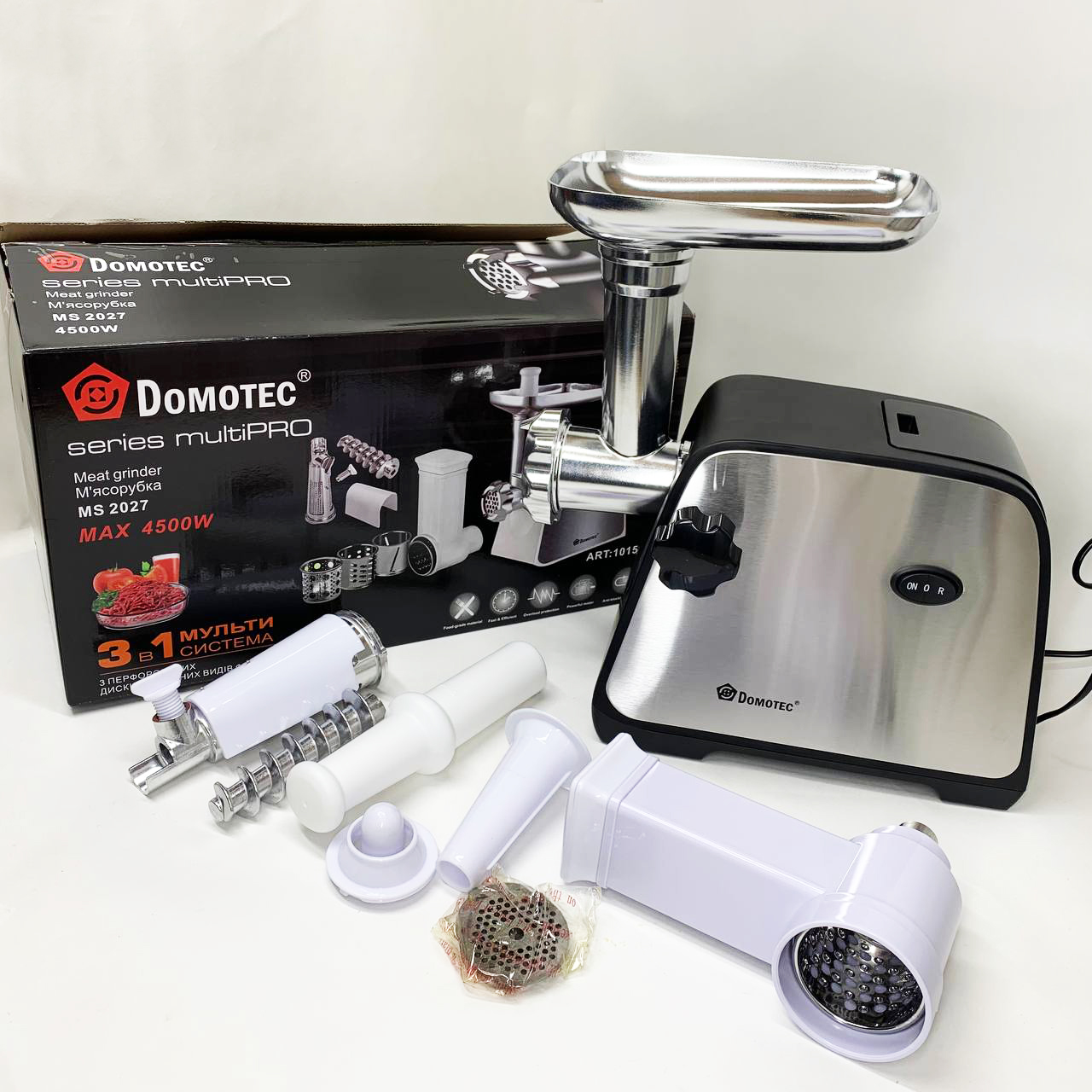 Електрична м'ясорубка Domotec MS-2027 4500 Вт - Зображення 6