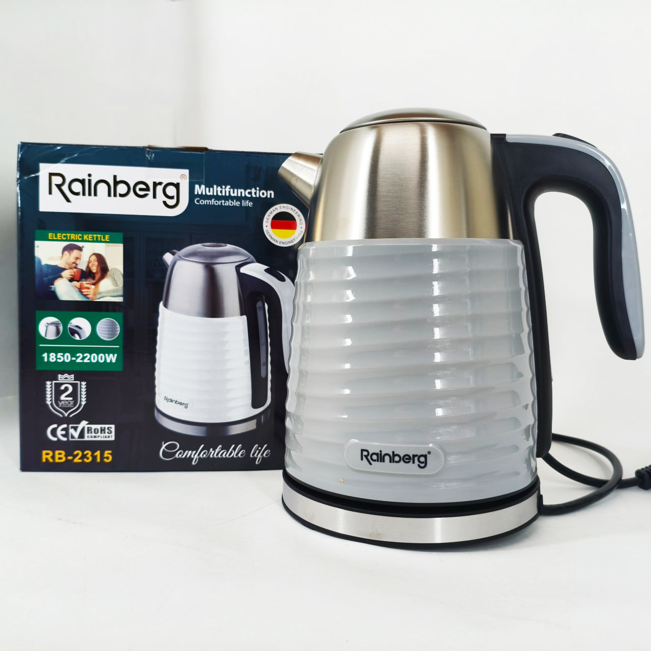 Електричний чайник Rainberg RB-2315 1,8 л 2200 Вт Gray - Зображення 2