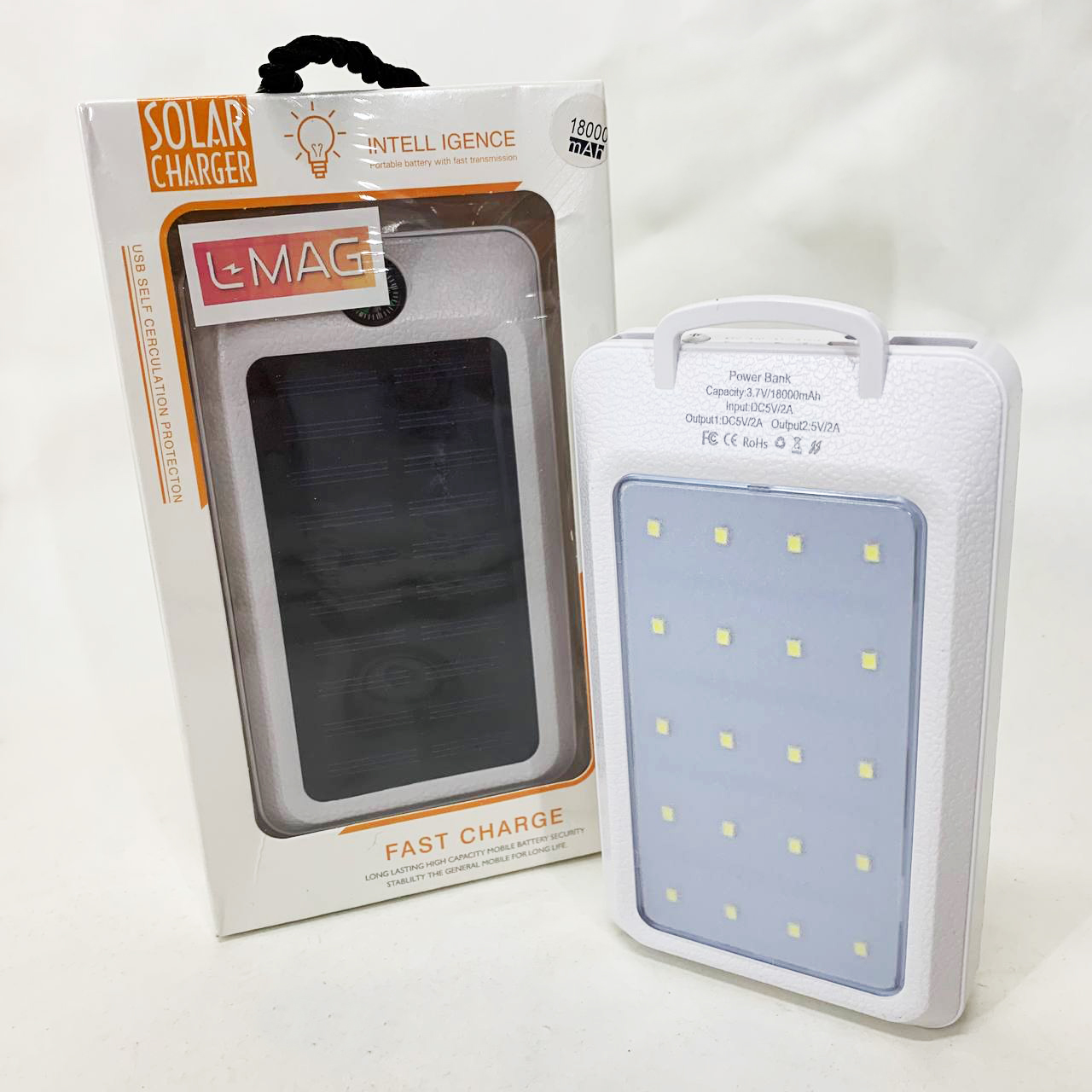 Power Bank Solar 18000 mAh з сонячною панеллю та лампою White - Зображення 5