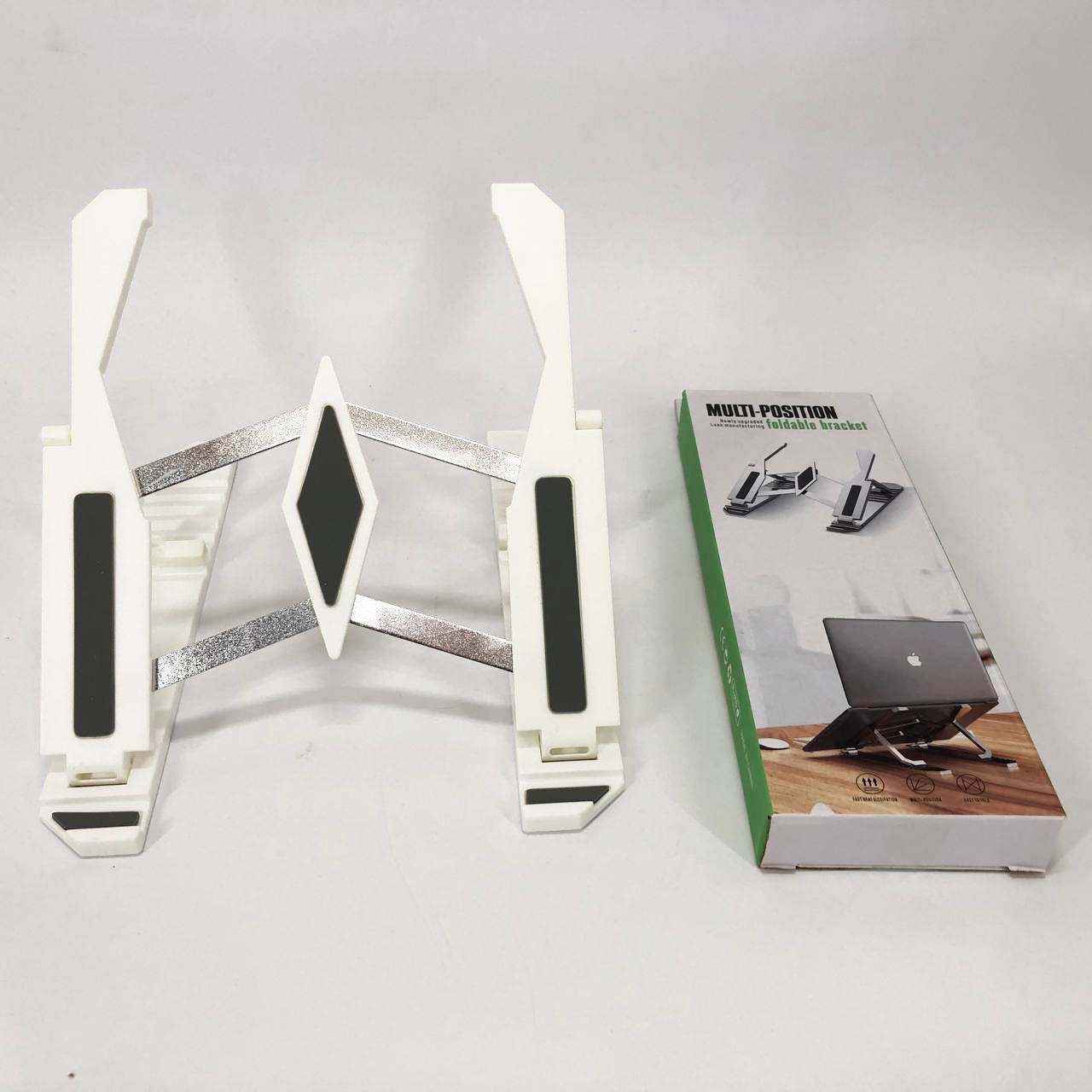 Підставка для ноутбука Multi-Position foldable bracket JC-25 8×22 см білого кольору - Зображення 2