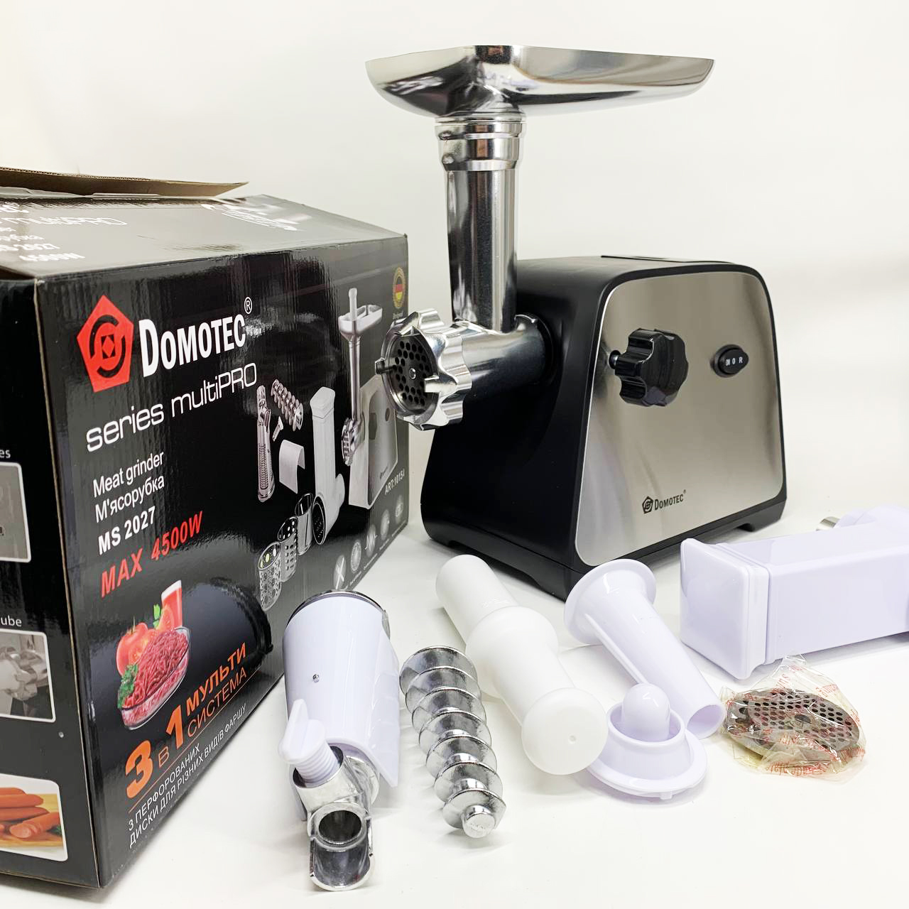 Електрична м'ясорубка Domotec MS-2027 4500 Вт - Зображення 5