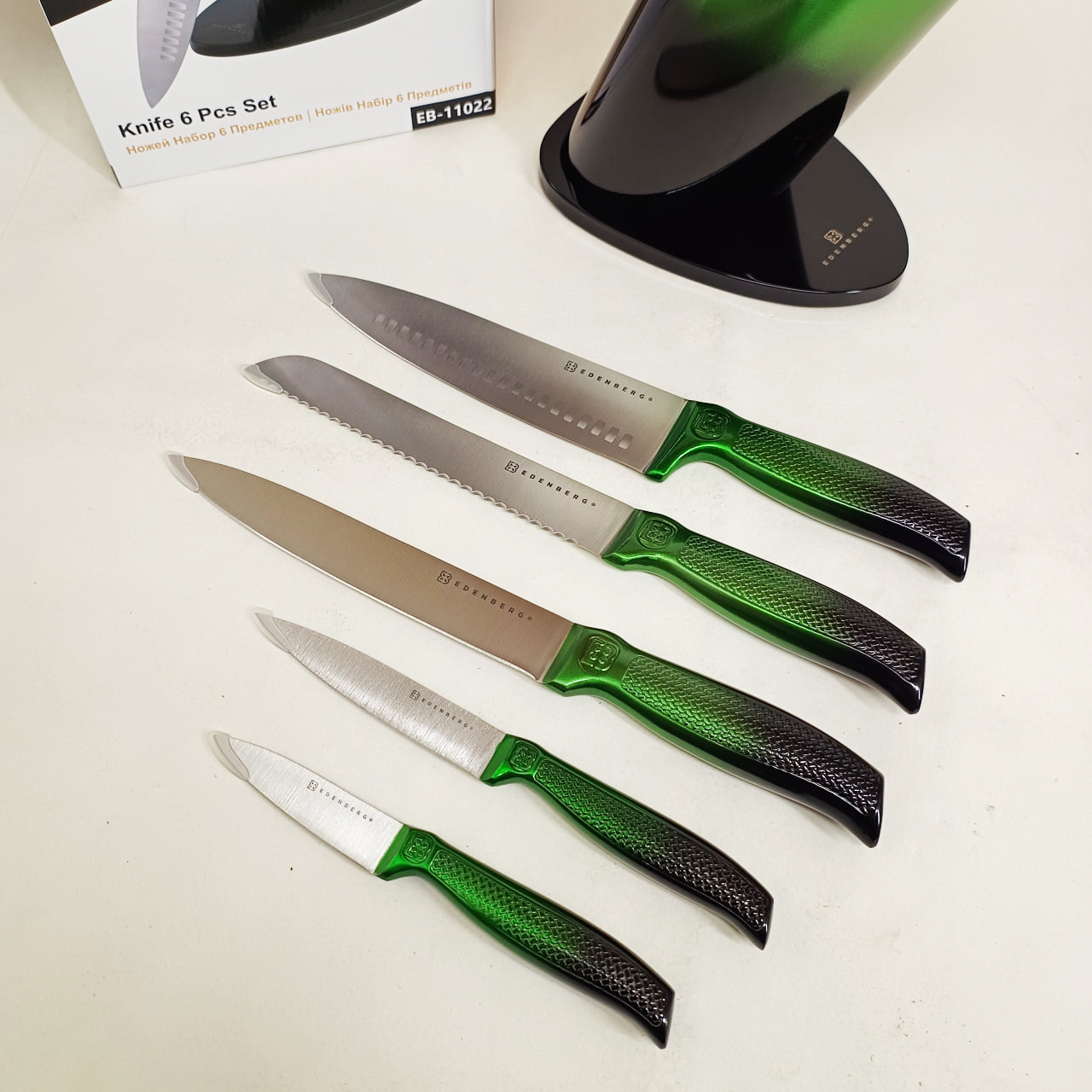 Набір ножів Edenberg EB-11022 6 предметів Green - Зображення 4
