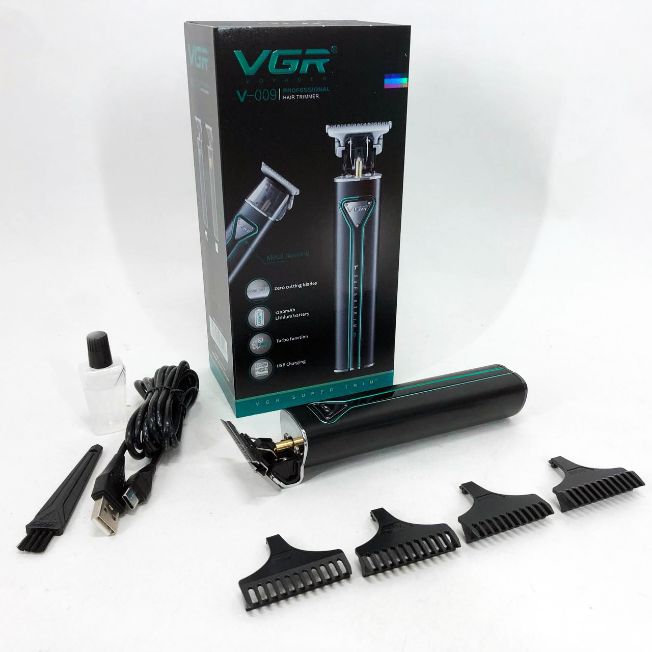 Акумуляторна машинка для стрижки VGR V-009 зелена - Зображення 6