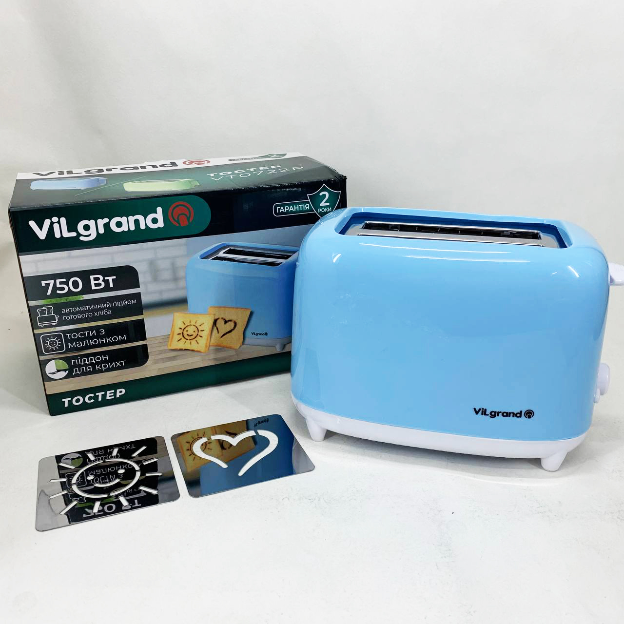 Тостер VILGRAND VT0722P Blue - Зображення 4