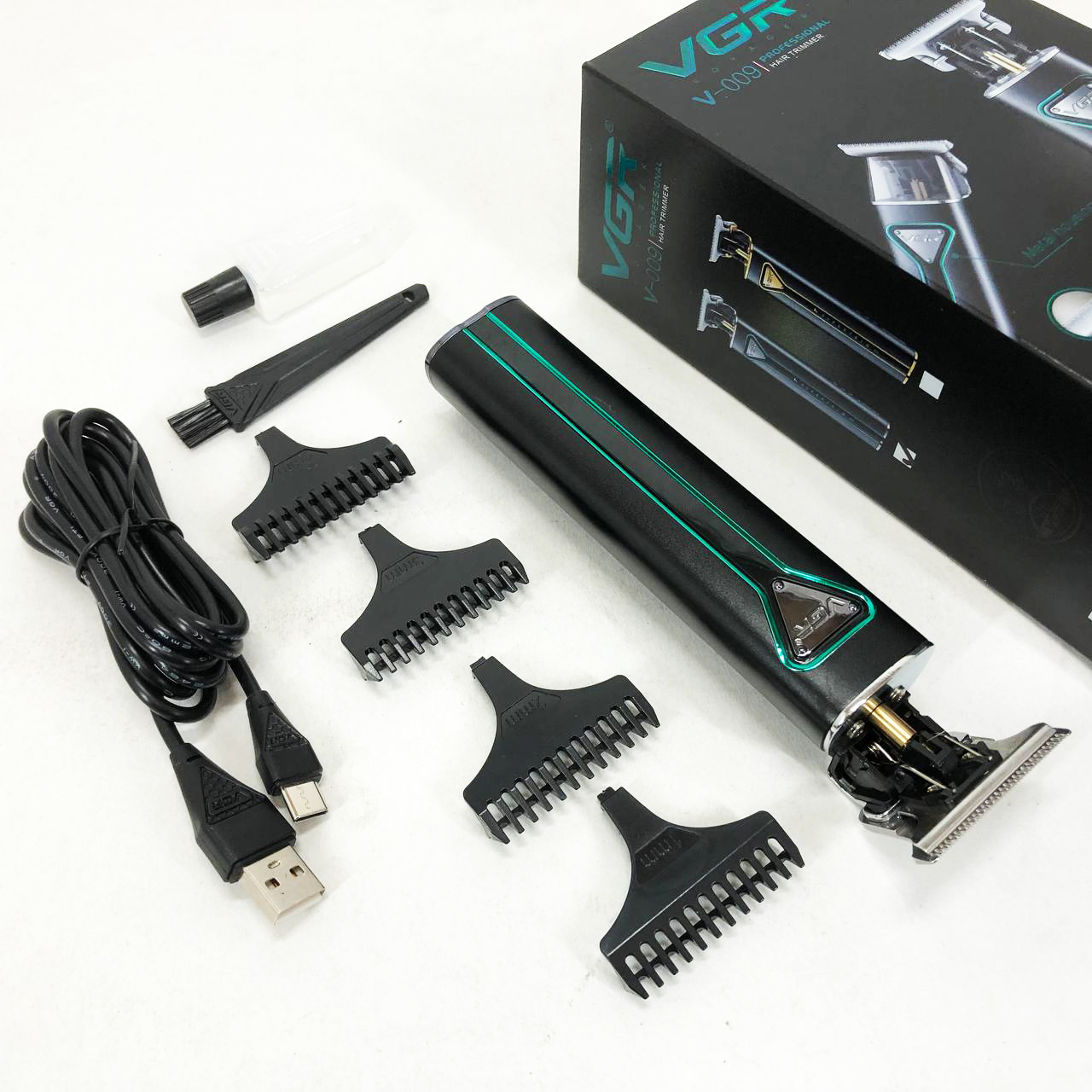Акумуляторна машинка для стрижки VGR V-009 зелена - Зображення 3