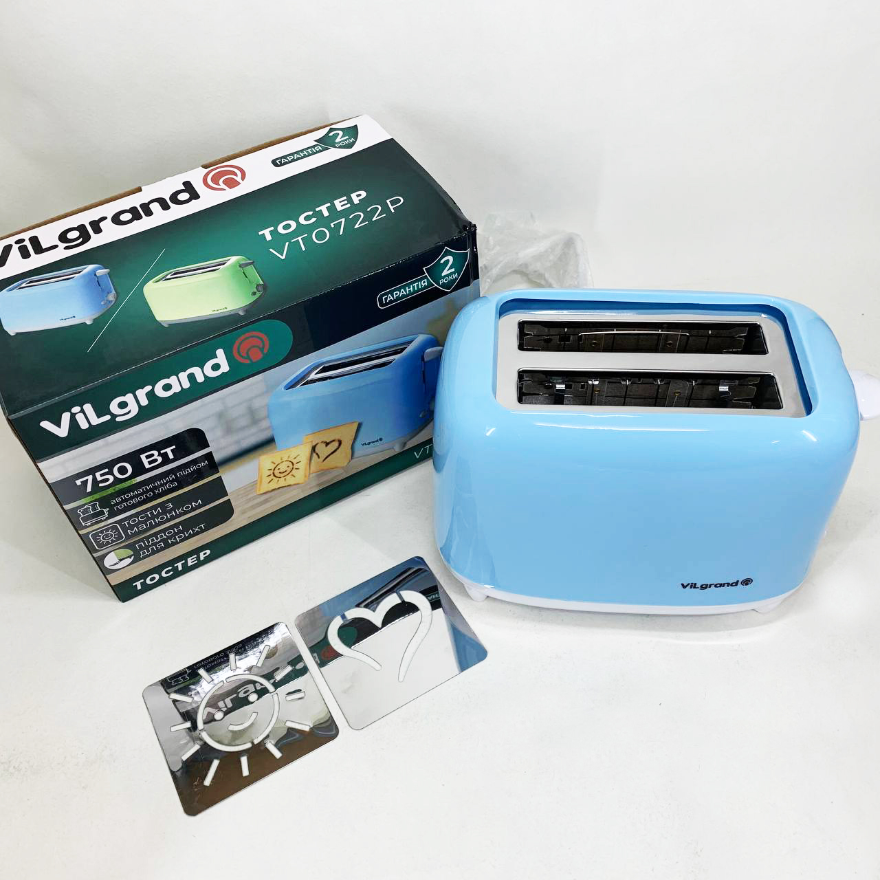 Тостер VILGRAND VT0722P Blue - Зображення 3