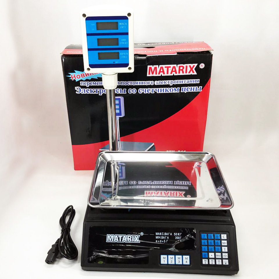 Ваги товарні Matarix MX-411+ на 50 кг з таблом та стійкою - Зображення 3