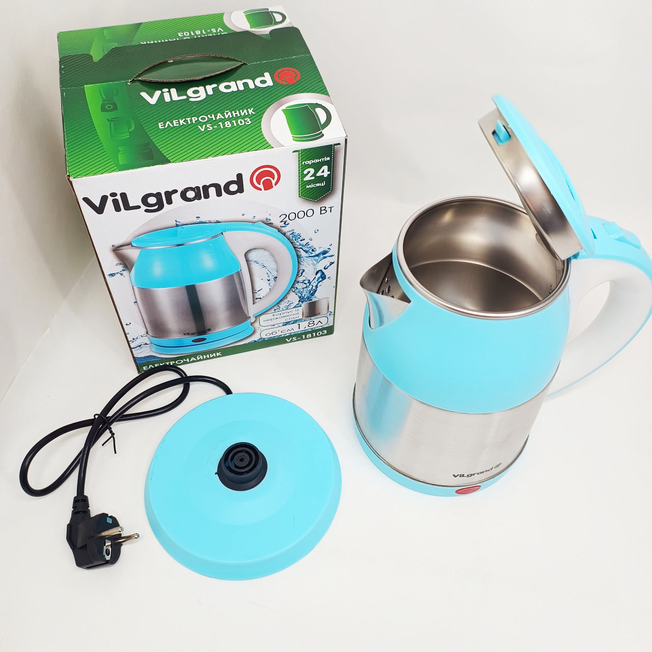 Електрочайник Vilgrand VS-18103 blue 1,8 л - Зображення 6