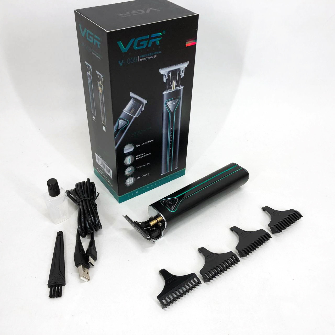 Акумуляторна машинка для стрижки VGR V-009 зелена - Зображення 4