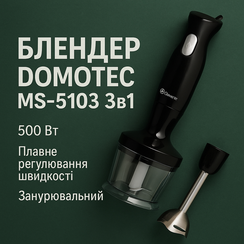 Блендер DOMOTEC MS-5103 3в1 погружной 500Вт ручной погружной блендер, электрический блендер - Зображення 56