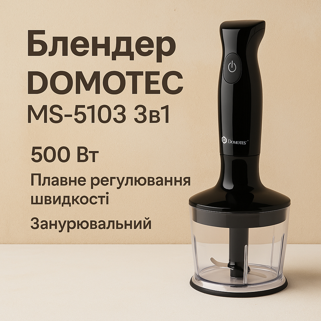 Блендер DOMOTEC MS-5103 3в1 погружной 500Вт ручной погружной блендер, электрический блендер - Зображення 69