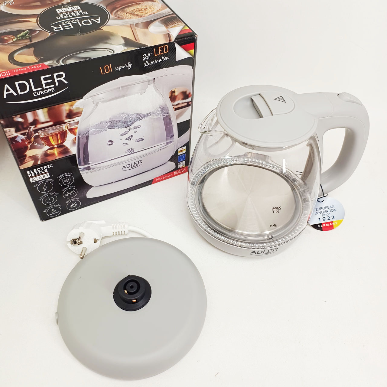 Електрочайник ADLER AD 1283G 1100 Вт 1 л - Зображення 5