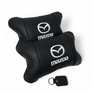 Набір шкіряних подушок Mazda з вишивкою логотипу та брелоком