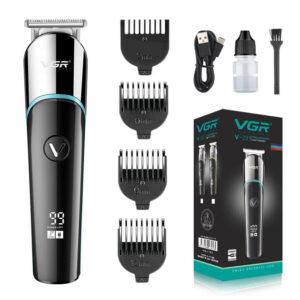 Машинка для стрижки волосся триммер VGR V-291 з насадками, електробритва синя