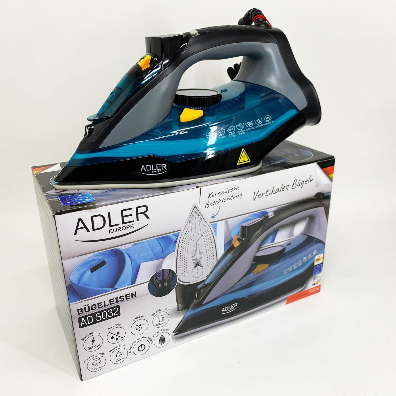 Парова праска Adler AD 5032 з керамічною підошвою 3000 Вт - Зображення 5