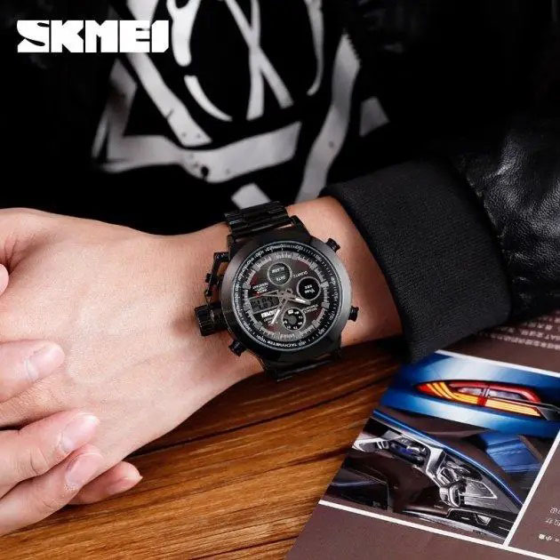 Наручній годинник SKMEI 1515BK чорний тактичний електронний - Зображення 5