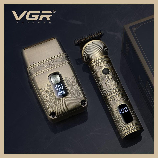 Набір машинка для стрижки та шейвер VGR V-649 акумуляторний чоловічий - Зображення 5